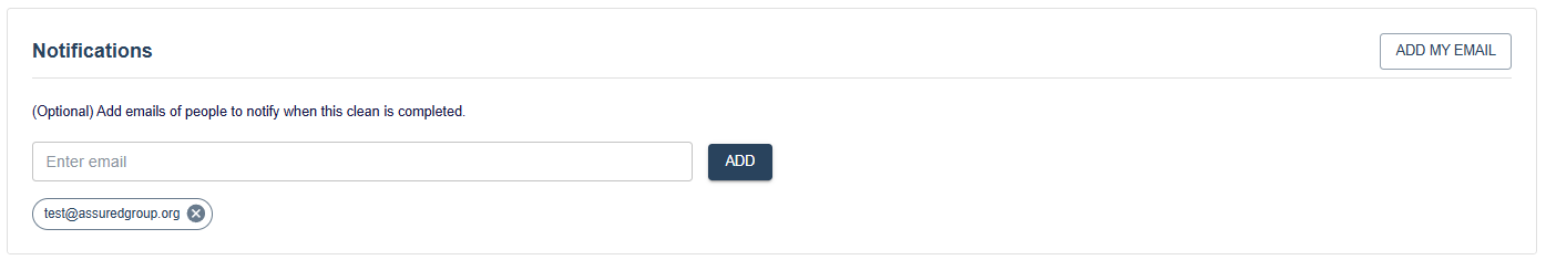 Notifications section